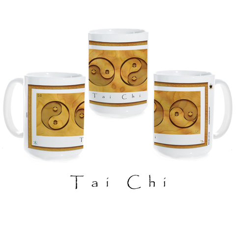 Yin Yang Coffee Mug-Wood-Tai Chi-Ceramic Coffee Mug