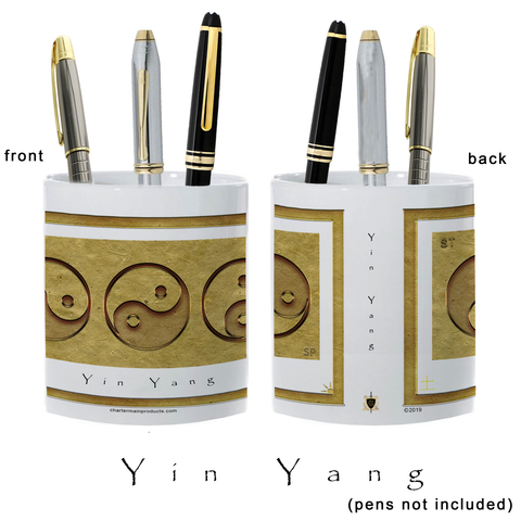 Yin Yang Pencil Holder-Earth-Yin Yang-11 oz. pencil holder