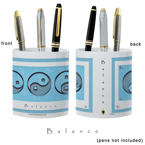 Yin Yang Pencil Holder-Water-Balance-11 oz. pencil holder