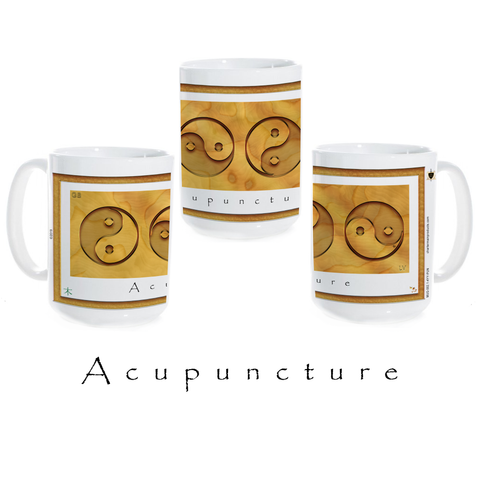 Yin Yang Coffee Mug-Wood-Acupuncture-Ceramic Coffee Mug