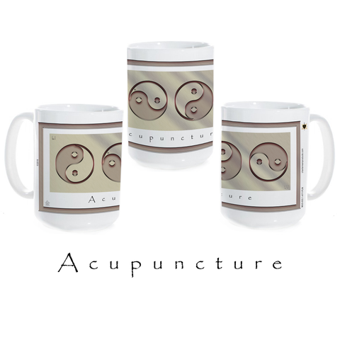 Yin Yang Coffee Mug-Metal-Acupuncture-Ceramic Coffee Mug
