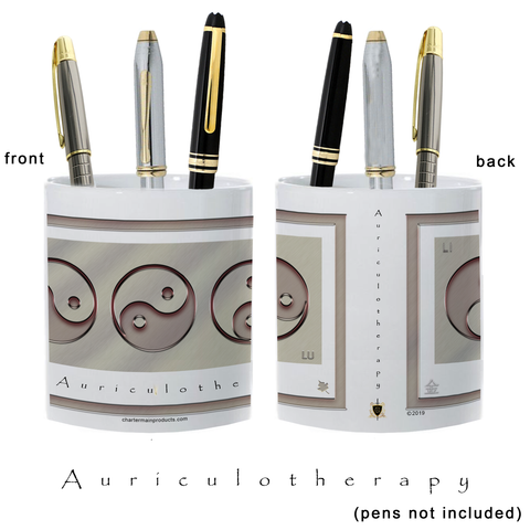 Yin Yang Pencil Holder-Metal-Auriculotherapy-11 oz. pencil holder