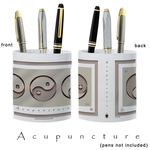 Yin Yang Pencil Holder-Metal-Acupuncture-11 oz. pencil holder