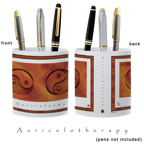 Yin Yang Pencil Holder-Auriculotherapy-Fire-11 oz. pencil holder