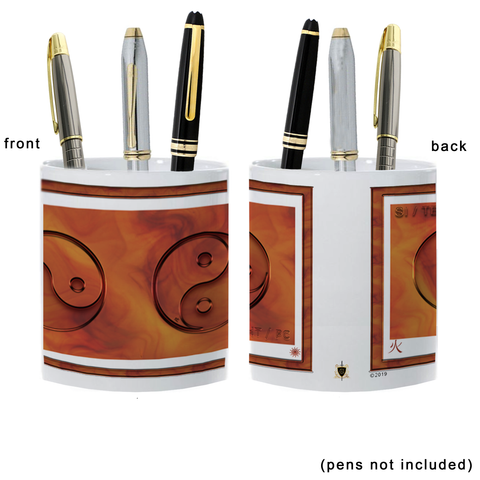 Yin Yang Pencil Holder-Fire-NO LETTERING-11 oz. pencil holder