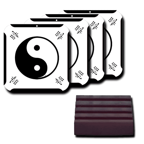 Black & White (Yin/Yang) 4 Coaster Set